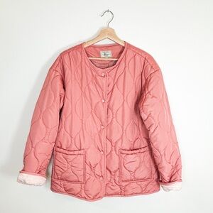 G.H. Bass pink quilted jacket size large